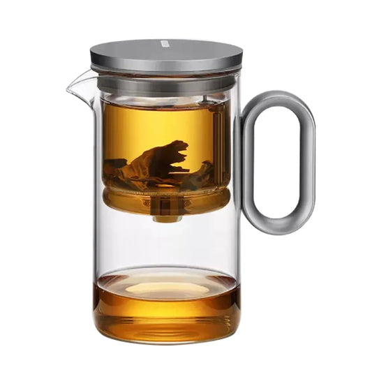 Magnetic switch tea pot, high-end tea set, tea water separation teapot, household tea making tool, heat-resistant glass tea dis