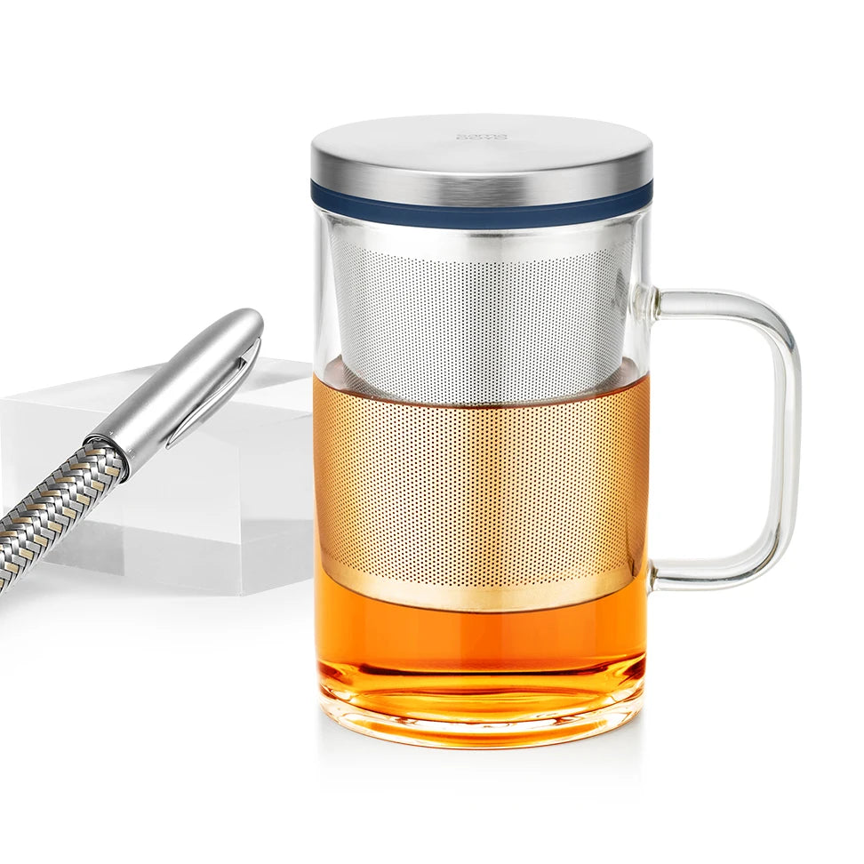 Samadoyo Thick Bottom Heat-resistant Glass Personal Tea Cup Business Style Office Water Cup Coffee Cup 450ML