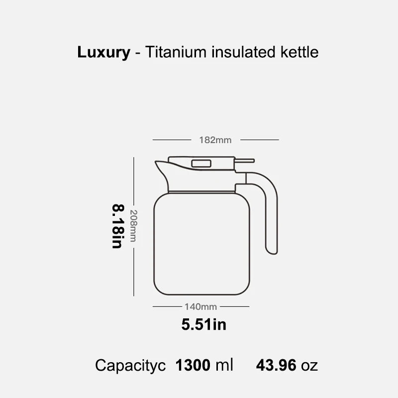 Samadoyo Luxus-Teekanne, Titan-Innentank, Isolierkanne, 1300 ml 